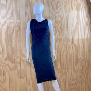 James Perse Tank Dress w Cap Sleeves&Draped Collar